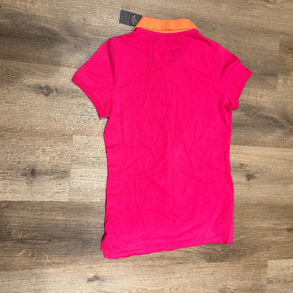 NWT Hollister Co Hot Pink/ Orange Polo Shirt Size M - Picture 3 of 3